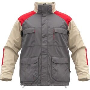 Orage‎ Vibe Mens Ski Jacket Grey Tan Red Technical Winter Coat Size L